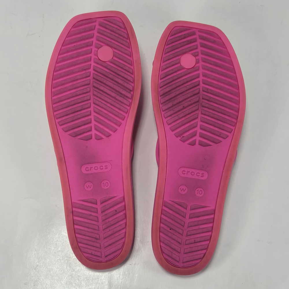 CROCS Miami Toe Loop Hot Pink Barbie Pink Sandals Women's Size 10 - Picture 11 of 11